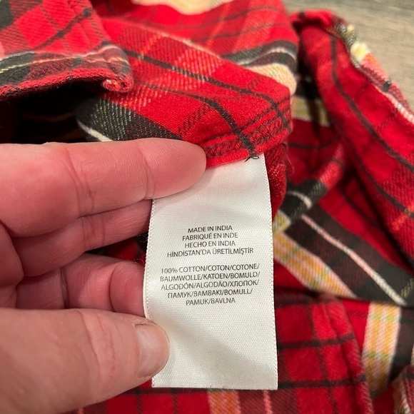 Ralph Lauren Polo Country Mens vintage XL Flannel Button Cotton Shirt plaid red - Picture 9 of 12